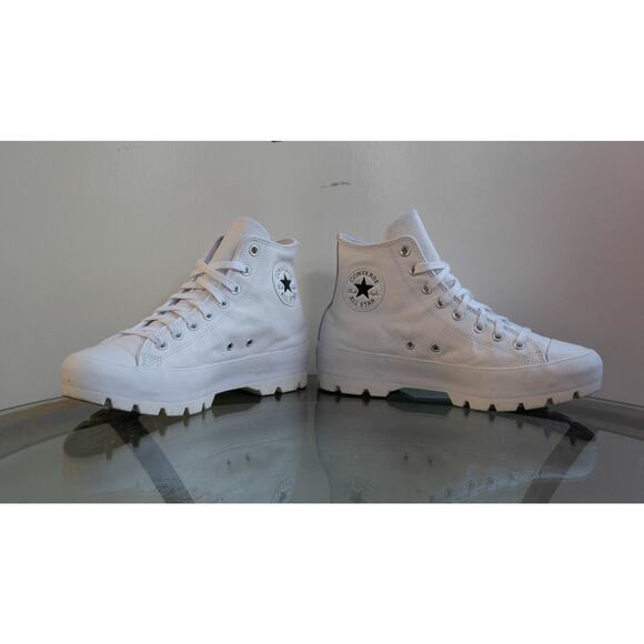 Converse High Top Lugged Platform Shoes White Leather 567165C Women Size 11 - Picture 4 of 7